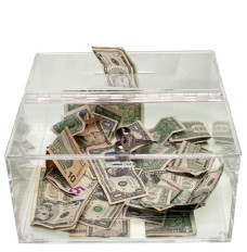 Keyed Alike Acrylic Countertop Tip Box - 12W x 6H x 12D - Portable (Default)