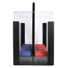 Large 10 Tray Chip Carrier w/ Handle - Clear Acrylic (Default)