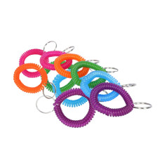 Flexible Wrist Coils Key Rings Assorted Colors - Pack of 10