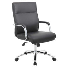 Vinyl Executive Desk Chair in black
