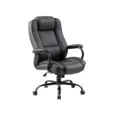 Executive Office Chair - Black Leather with arm rests