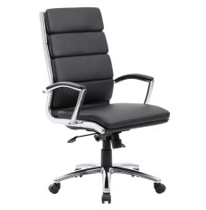 Vinyl High-Back Executive Chair in black