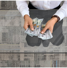 2W ft. x 6L ft. Clear Table w/ Adjustable Height Transparent Casino Count Room Table - In use