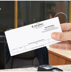 2-3/4 x 6 Checking Deposit Teller Receipt Shown at Teller Window