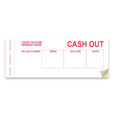 Cash Out Ticket- Red - 2 Part Carbonless Form - w/ 1-Color Custom Imprint