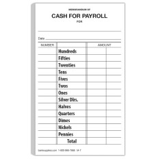 Cash for Payroll Form
