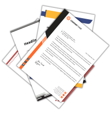 Custom 2-Color Letterhead - Premium High Quality Printing - Standard 8-1/2W x 11H Size