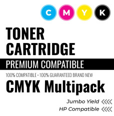 HP CE410X Multi Pack Compatible Toner Color: 4 Color CMYK, Jumbo Yield