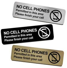 No Cell Phones Permitted Sign - 10W x 3H 