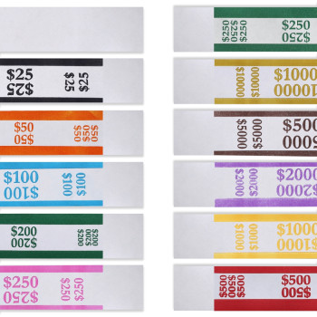 Self-Adhesive Currency Straps | Self-Sealing | Packs of 1000