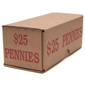 Rolled Penny Transport Box - $25 Capacity - Box of 50