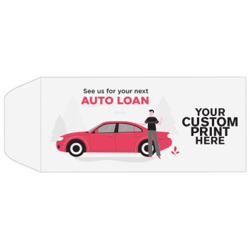2 Color Pre-Designed Teller Envelopes - See Us for Your Next Auto Loan