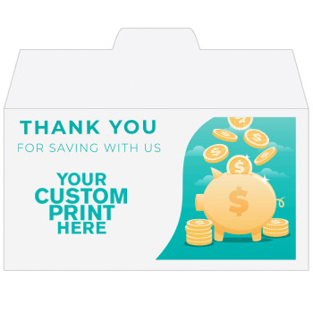 2 Color Pre-Designed Teller Envelopes - Thank You for Saving with Us - Bank