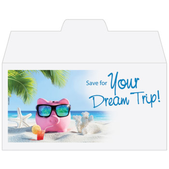 Save for Your Dream Trip! - Add a 1-Color Logo - Drive Up Envelopes (500/Box)
