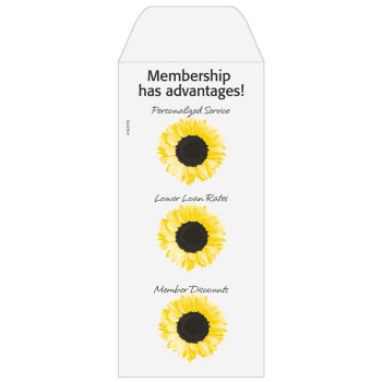 Membership - Sunflowers - Add a 1-Color Logo - Drive Up Envelopes (500/Box)