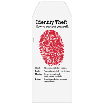Identity Theft - Thumbprint - Add a 1-Color Logo - Drive Up Envelopes (500/Box)