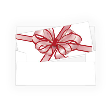 Holiday Currency Envelopes - Red Tulle Bow - 250 inners/250 outers