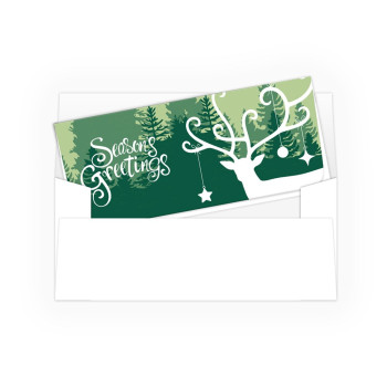 Holiday Currency Envelopes - Seasons Greetings - Deer - 250 inners/250 outers