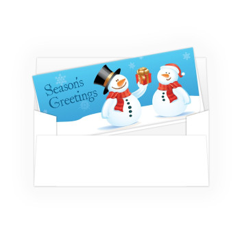 Holiday Currency Envelopes - Season's Greetings - Two Snowmen - 250 inners/250 outers