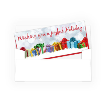 Holiday Currency Envelopes - Wishing you a Joyful Holiday - 250 inners/250 outers