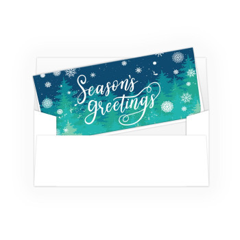 Holiday Currency Envelopes - Season's Greetings - Snowflakes - 250 inners/250 outers