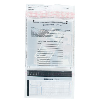 White Top/Bottom Deposit Bags - 9W x 17-1/2H - Pack of 100