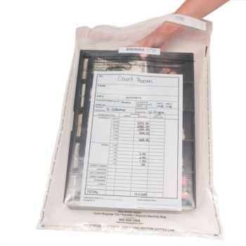 Tamper Evident Clear Register Till Control Bags - 16W x 20H