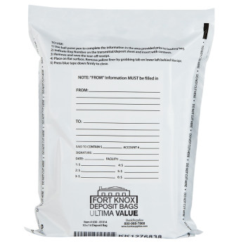 Ultima Value® White Captive Flap Deposit Bags - 10W x 14H - Case of 1000