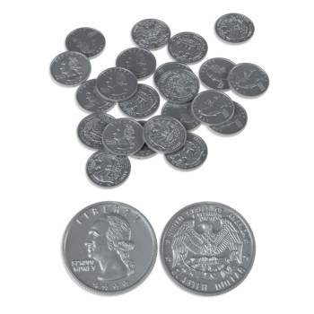 Play Money Coins - Realistic Quarters - 100/pk