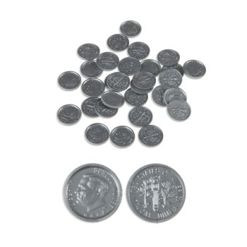Play Money Coins - Realistic Dimes - 100/pk