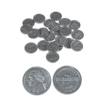 Play Money Coins - Realistic Nickels - 100/pk