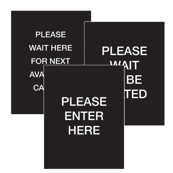 Queue Solutions Stock, Single-Sided Acrylic Sign Inserts - 9 Message Options