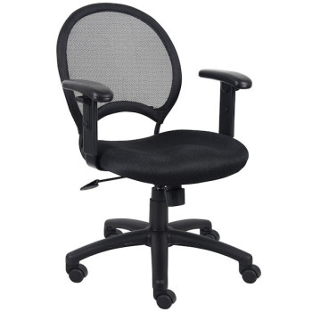 Black Mesh-Back Ergonomic Chair with Adjustable Arms