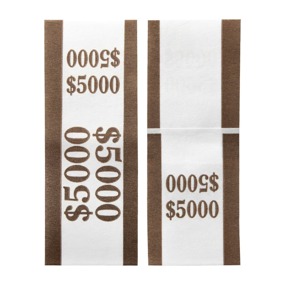 Pre-Sealed Bill Straps Shown in Brown