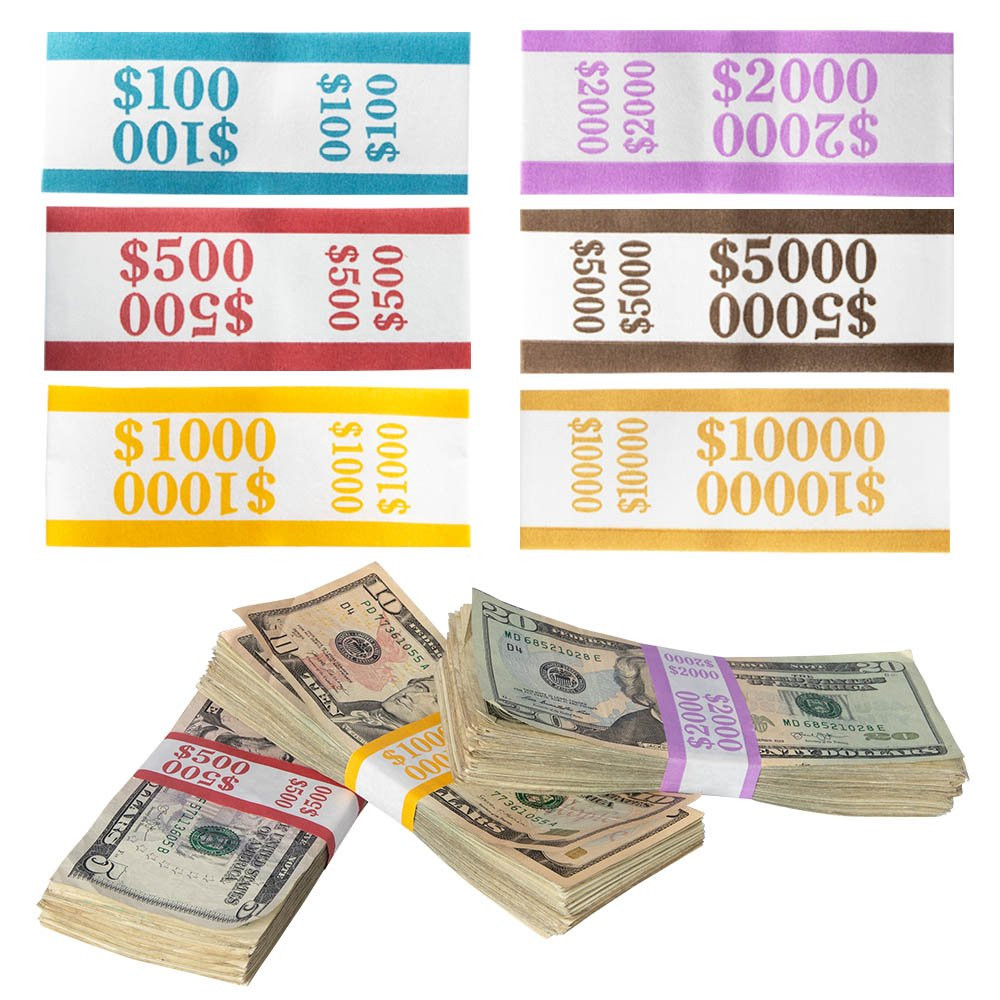 ABA color, Pre-Sealed Bill Straps, Blank bill straps, black bill straps, orange money band, blue bill straps, red money band, yellow money band, yellow bill strap, violet money band, brown bill strap, mustard money band 