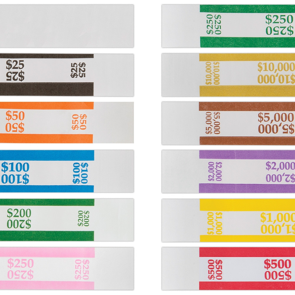 Self-Sealing Bill / Currency Straps,bill straps, bank supplies 