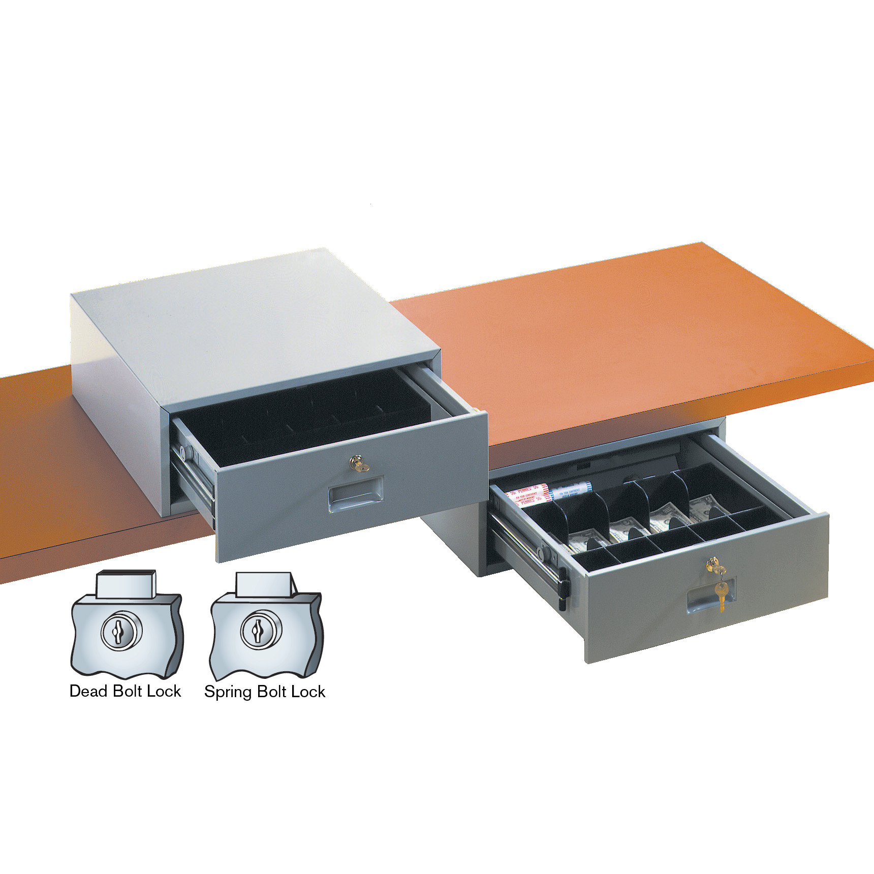 Fenco Custom Manual Cash Drawer w/Deadbolt Lock & Mounting Brackets - 18W x 7-1/4H x 19D