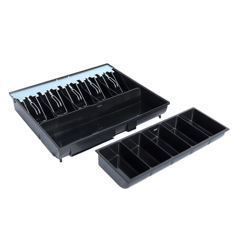 removable 5 bill compartment plastic tray & removable  5 compartment coin tray 
