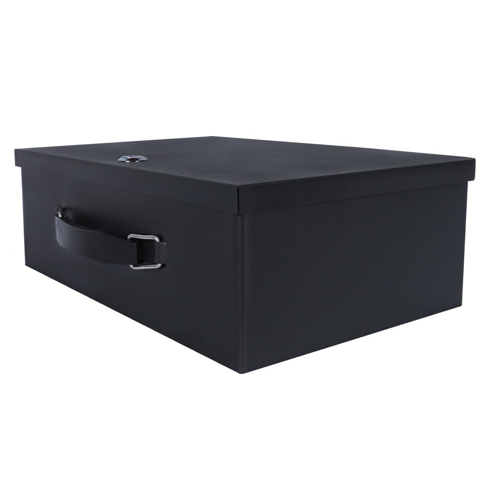 STEELMASTER® Fire Resistant Steel Lock Box with Key Lock - Black hero