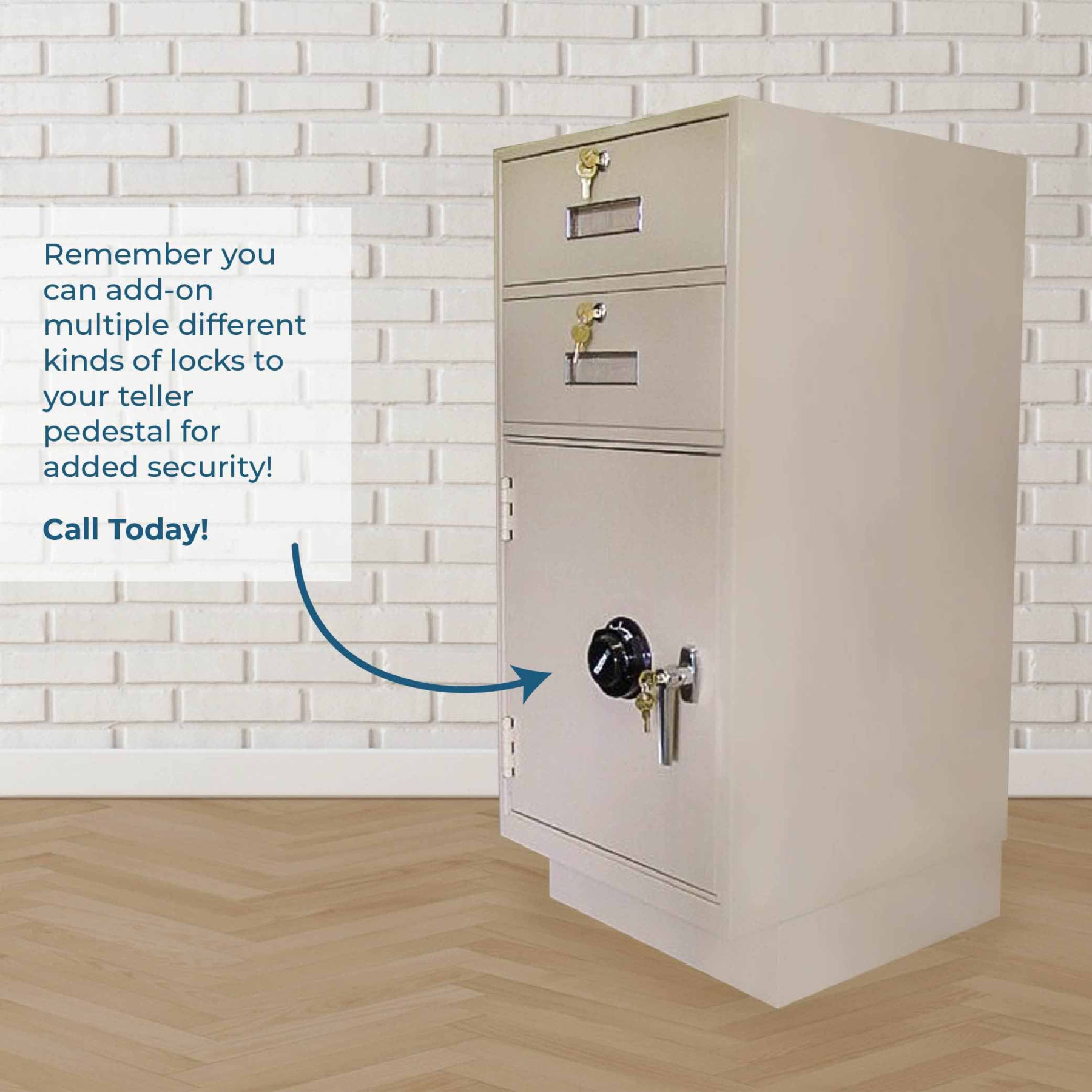 Fenco Pedestal with Limited Access Money Drop- info graphic