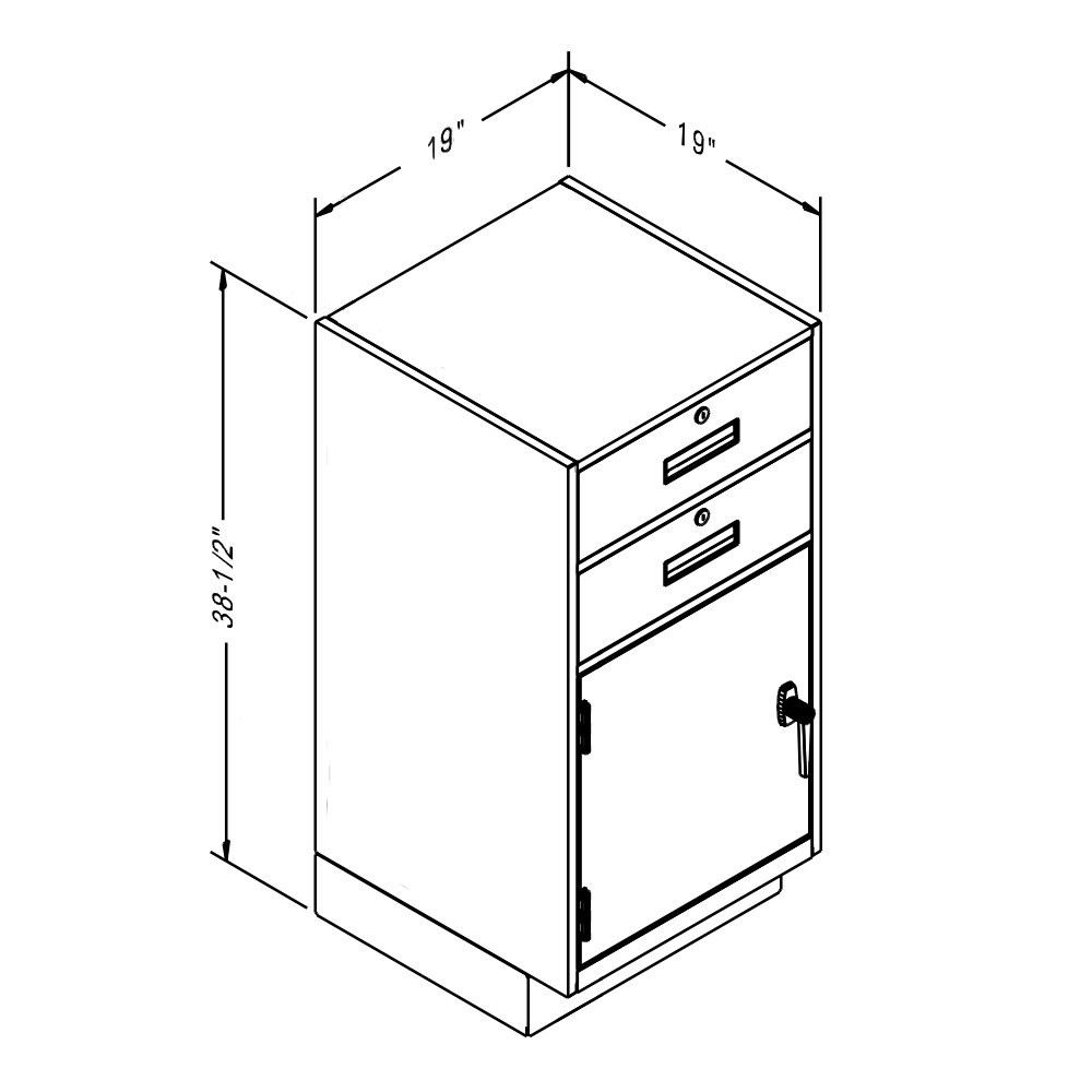 Fenco Silverline Teller Pedestal-Dimensions