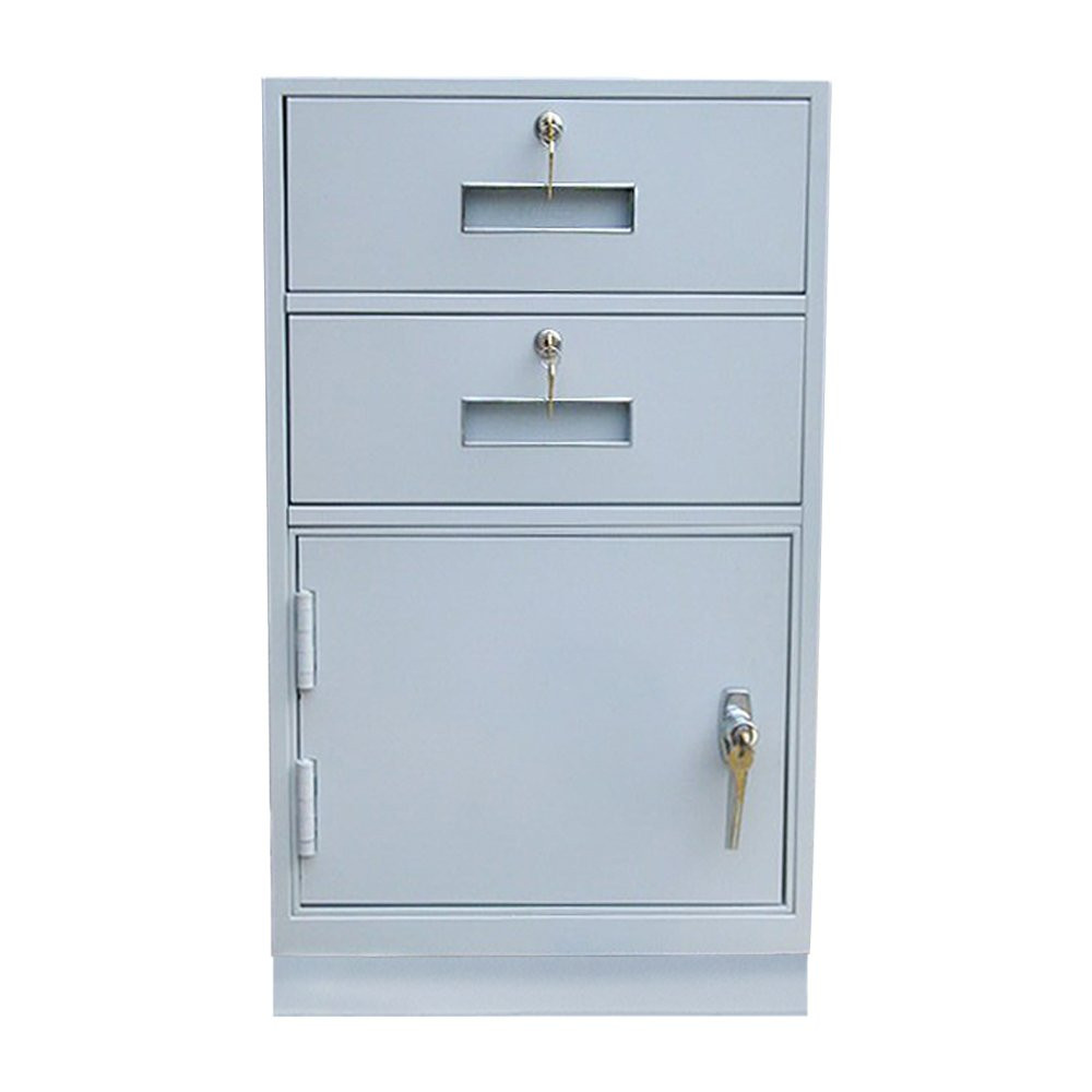 Fenco Silverline Lowboy Pedestal-2 Key Locking Drawers 1 Hinged Locker
