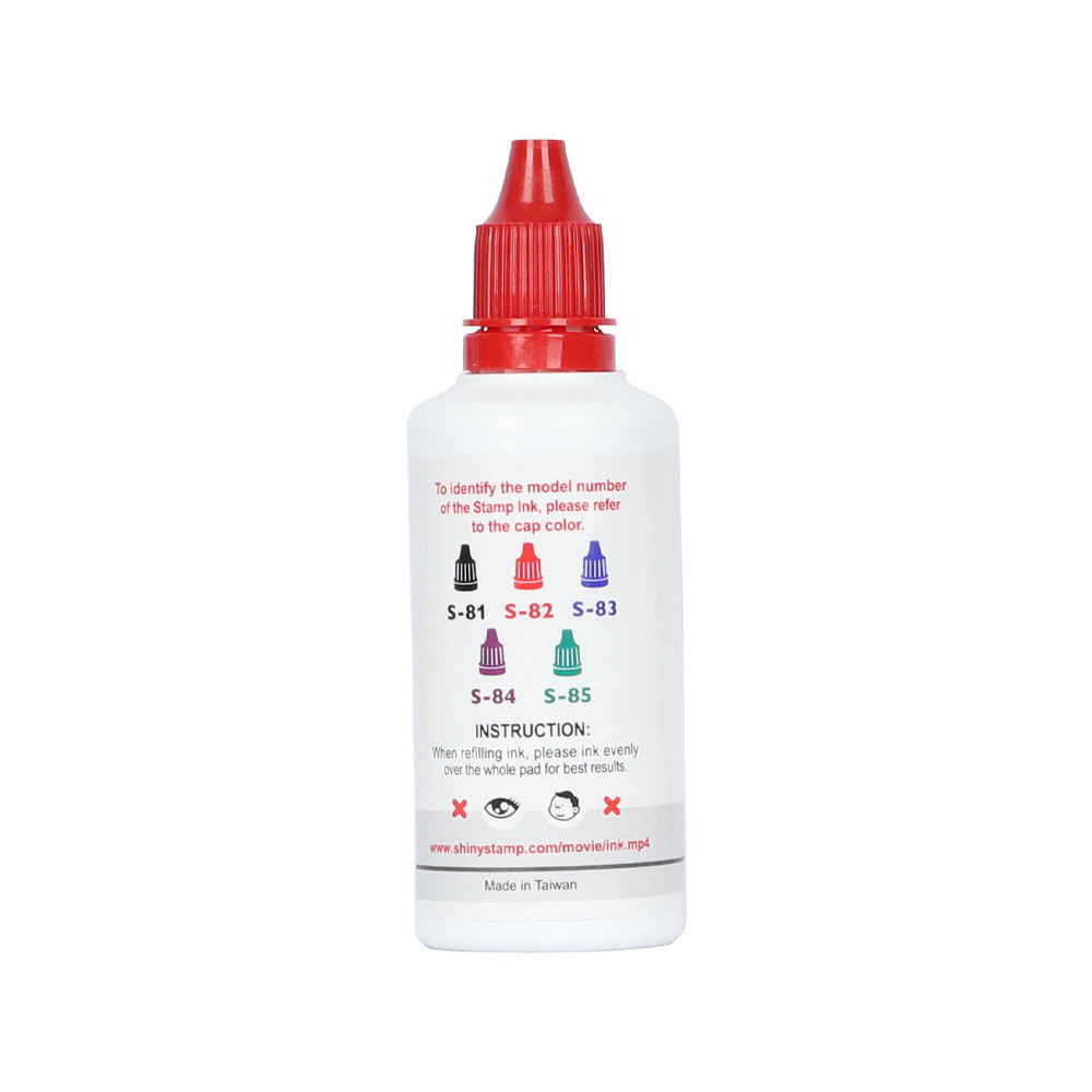 Red 2 oz Stamp Ink Refill - back