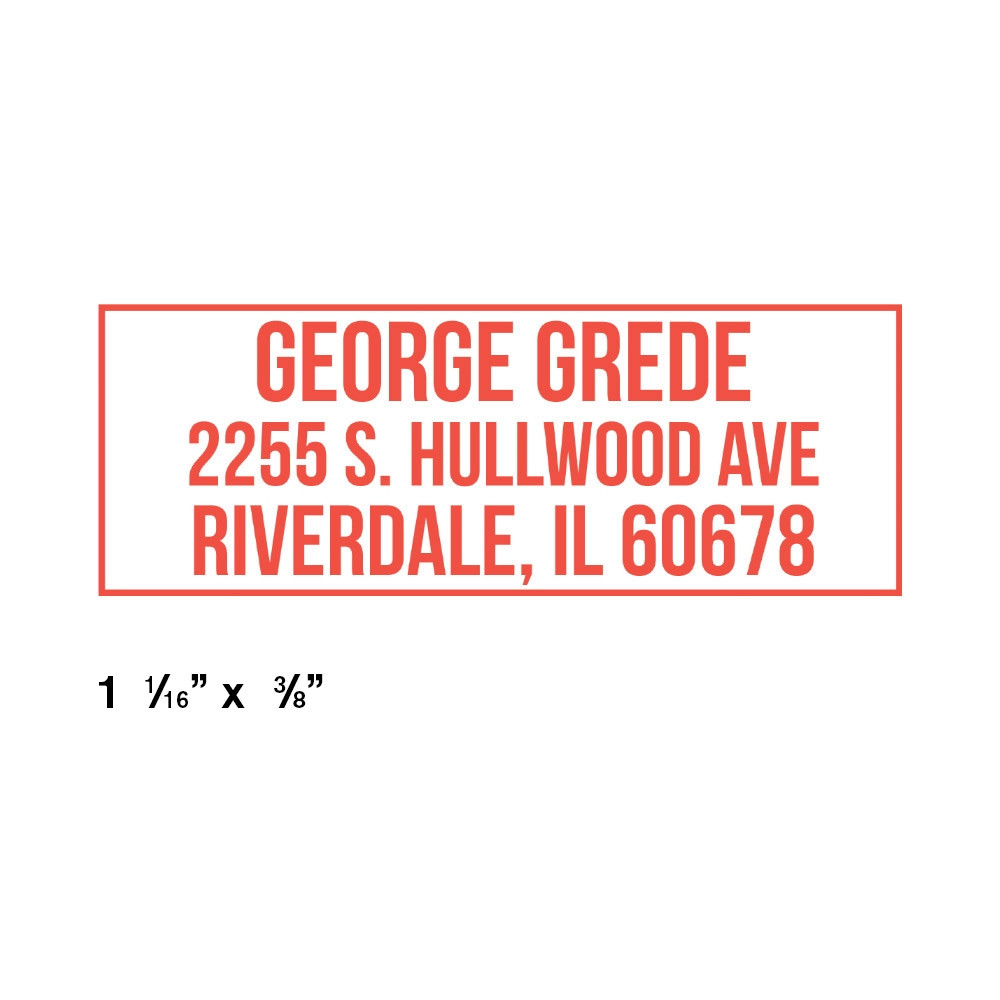 Imprint for Self Inking Address Stamp 1-1/16W x 3/8H in Red