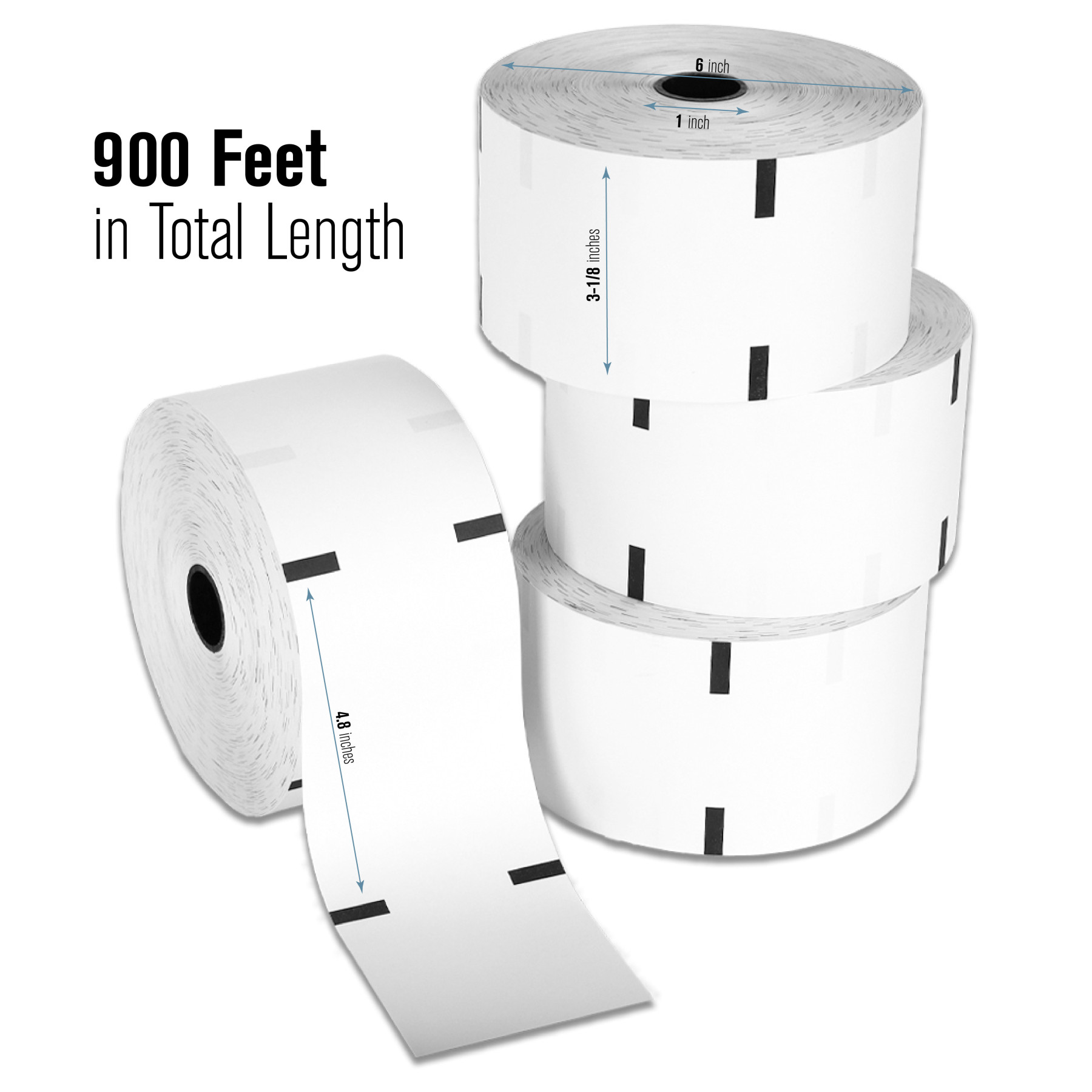 ATM Paper - Diebold - 3-1/8W x 900ft. L- Thermal - OEM # 51505-A with Sensemarks - 4 Rolls/Case - Infographic