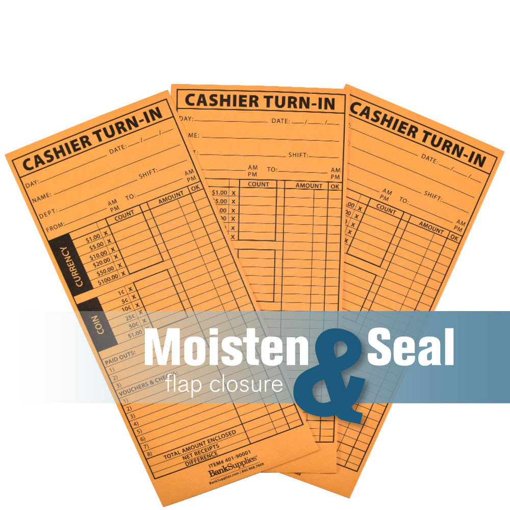 Moisten & Seal flap closure, money envelope 