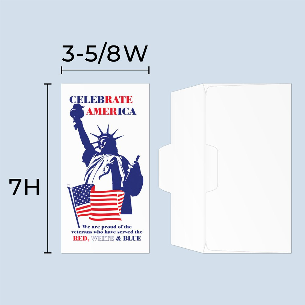 Drive up envelope size chart: 3-1/4 inch wide and 7 inch high; standard drive-up envelope 