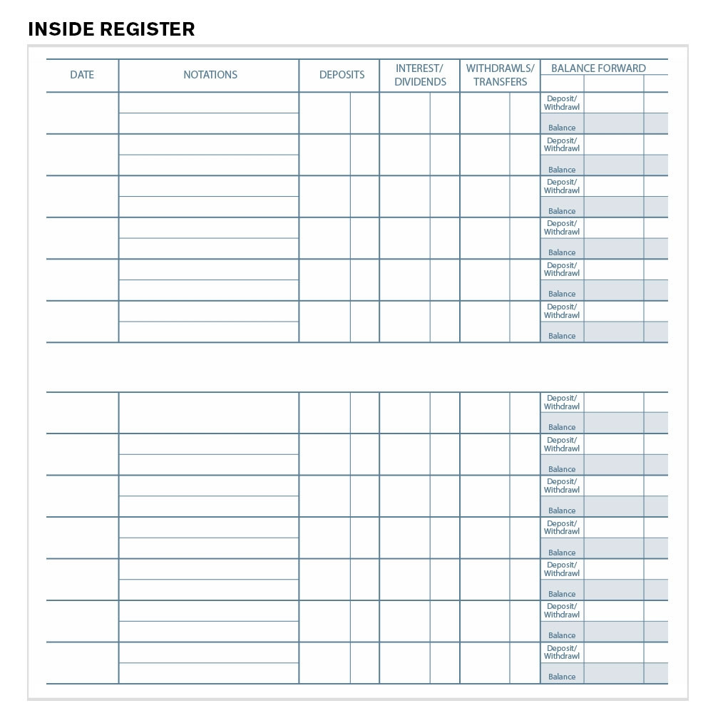 Custom Savings Transaction Register