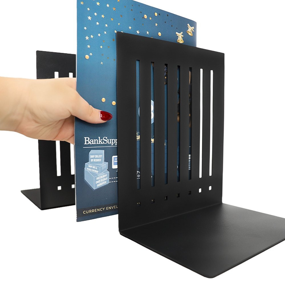 STEELMASTER 10" Heavy Duty Metal Bookends lifestyle