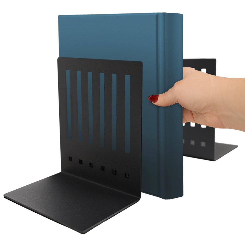 STEELMASTER 6" Heavy Duty Metal Bookends lifestyle